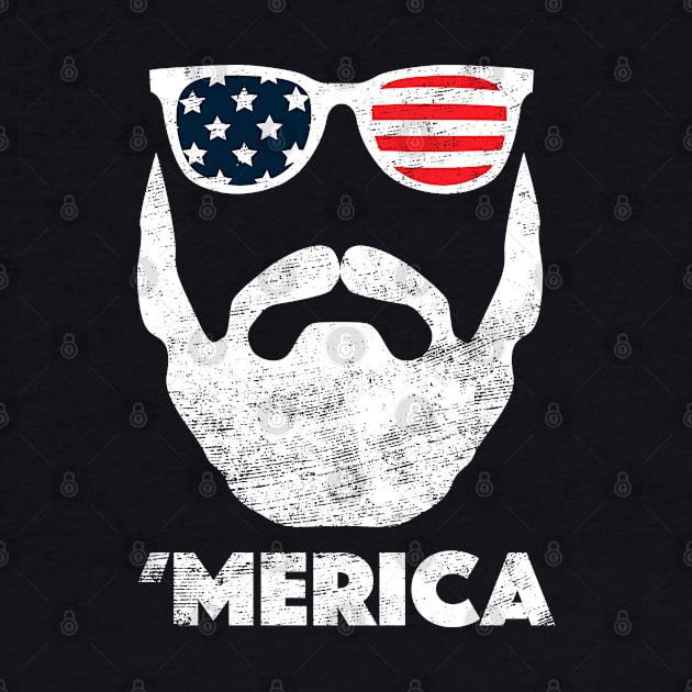 Merica Patriotic Beard Sunglasses USA Flag by stayilbee